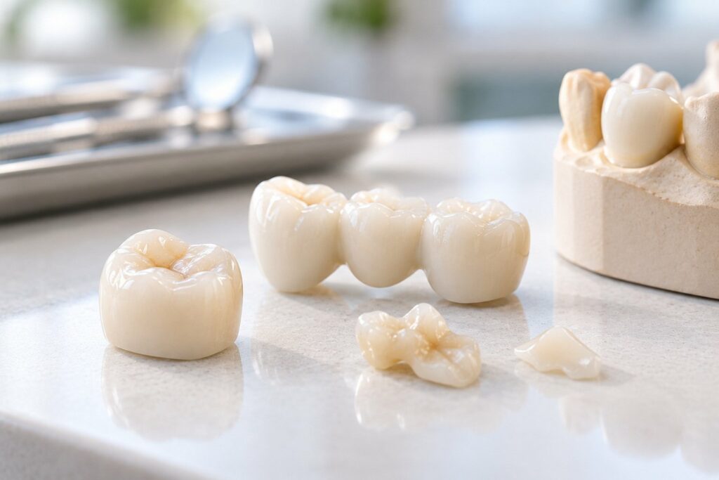 Crown, bridge and filling restorations