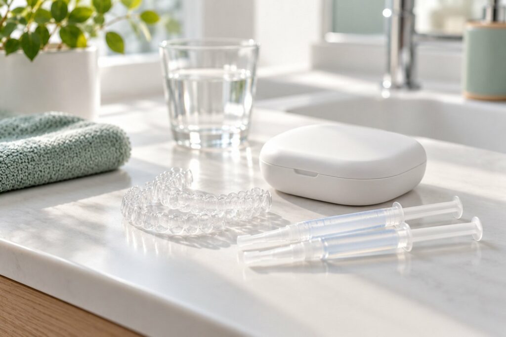 Take-home teeth whitening trays and gel