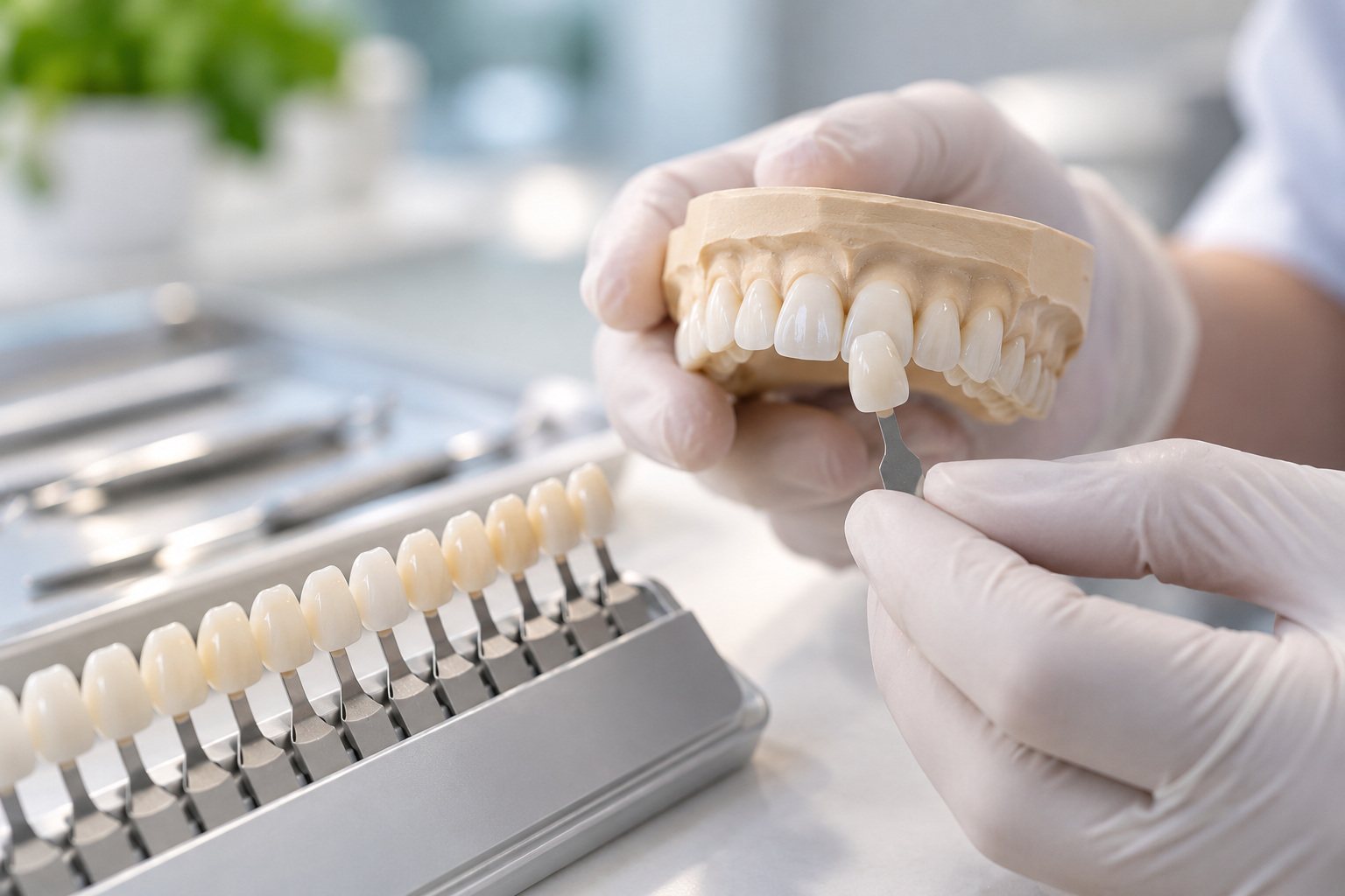 Matching tooth shade with a shade guide