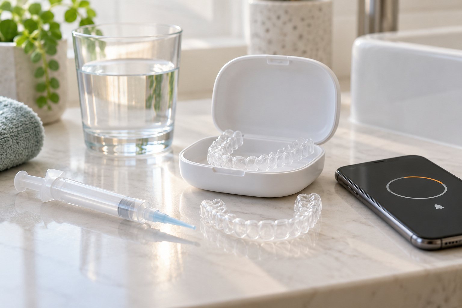Take-home whitening trays and gel