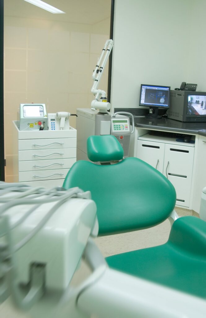 Treatment room with dental laser and X-ray unit